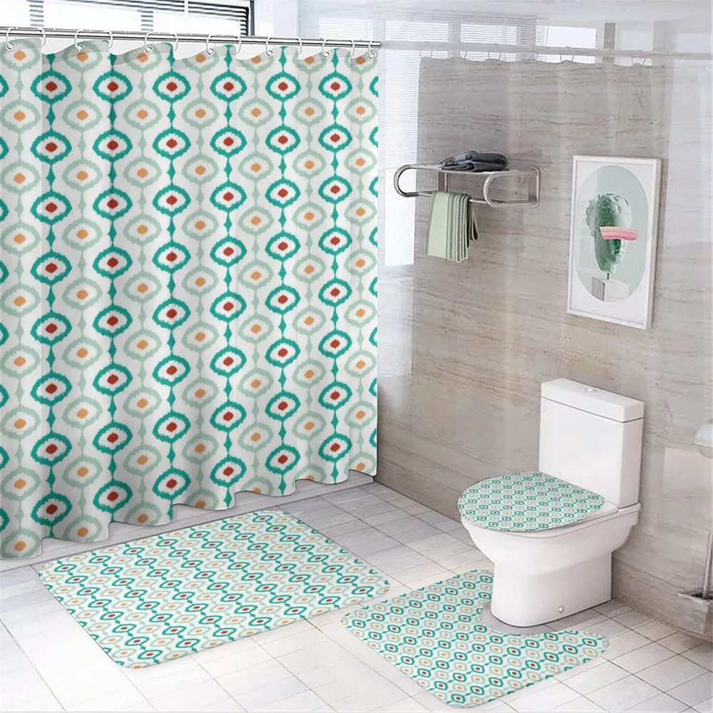 Pastel Chain Ogee Shapes — 4-Piece Bathroom Set preview