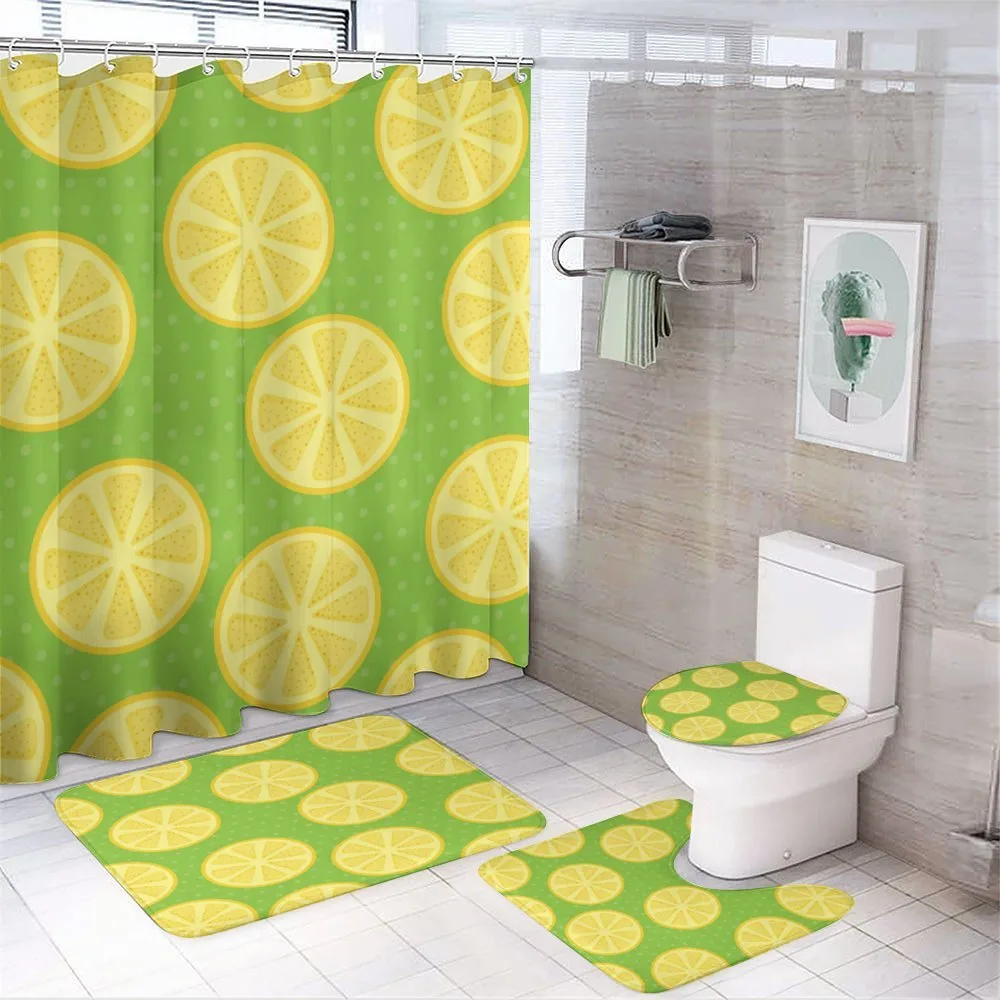 Citrus Slices Polka Dots — 4-Piece Bathroom Set preview