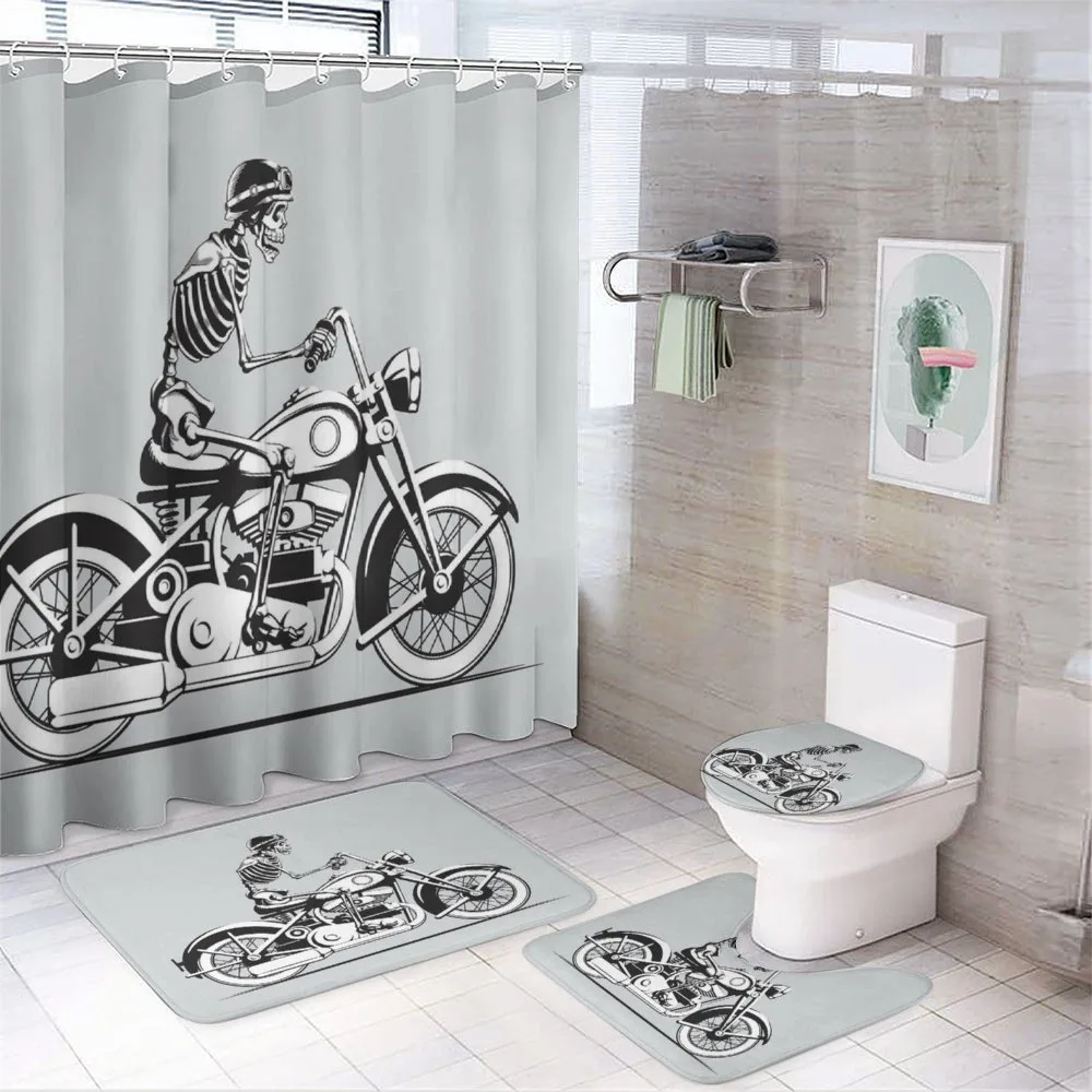 Halloween Motorbike Rider 4-Piece Bathroom Set product video
