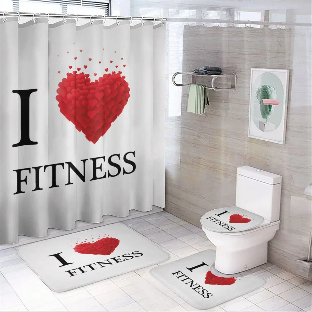 Love Fitness Hearts — 4-Piece Bathroom Set preview
