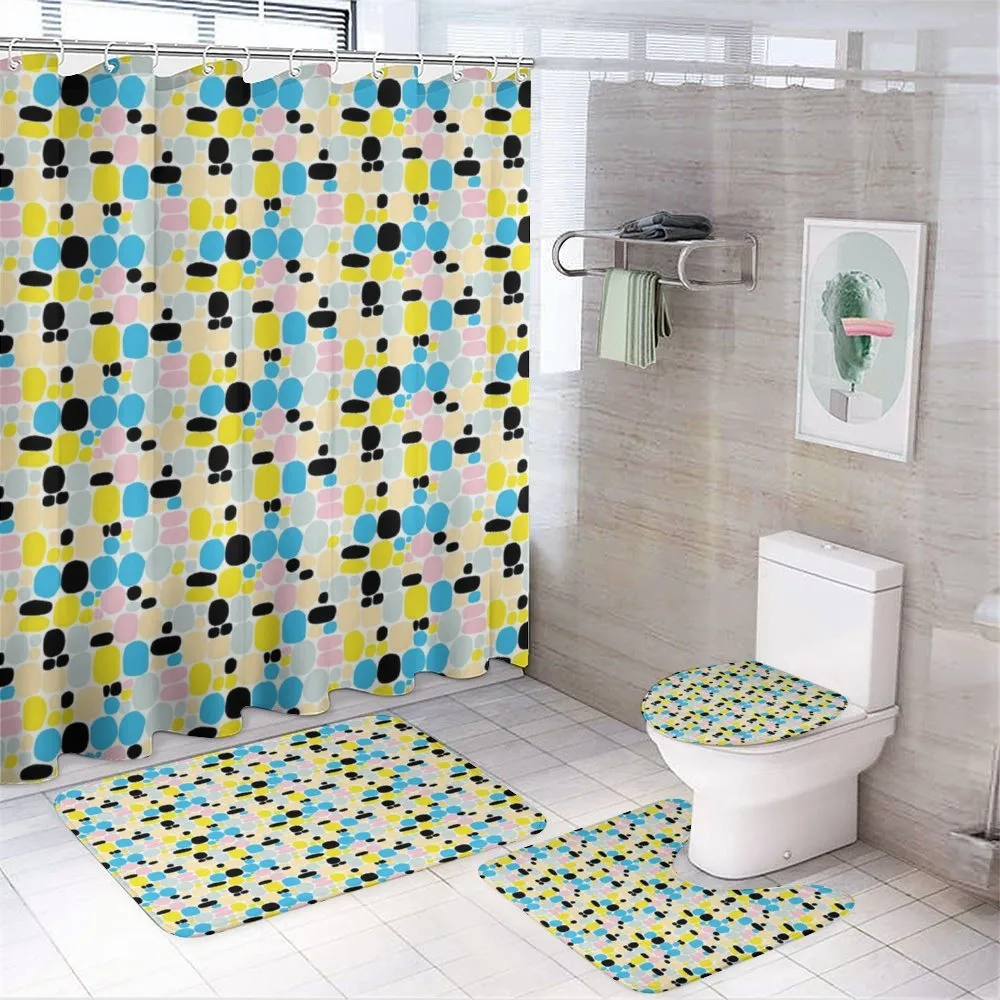 Modern Sketchy Circles Art — 4-Piece Bathroom Set preview