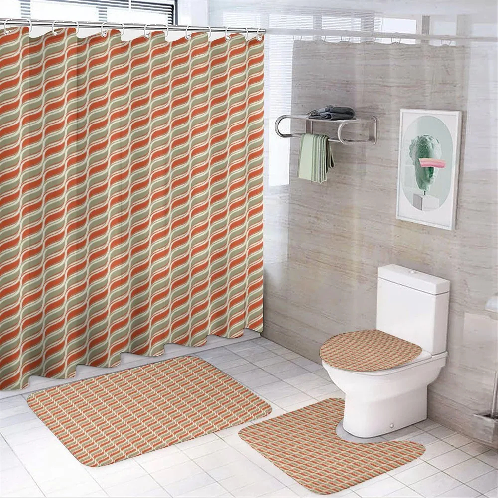 Abstract Lines Stripe — 4-Piece Bathroom Set preview