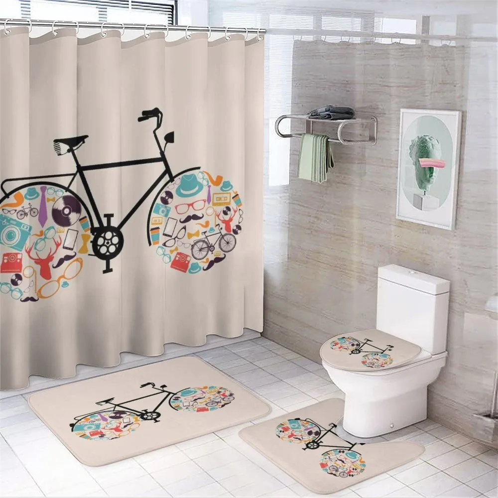Bike with Retro — 4-Piece Bathroom Set preview