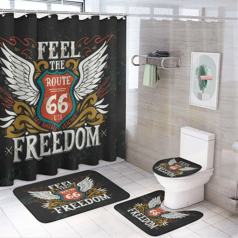 Biker Motto Words — 4-Piece Bathroom Set preview