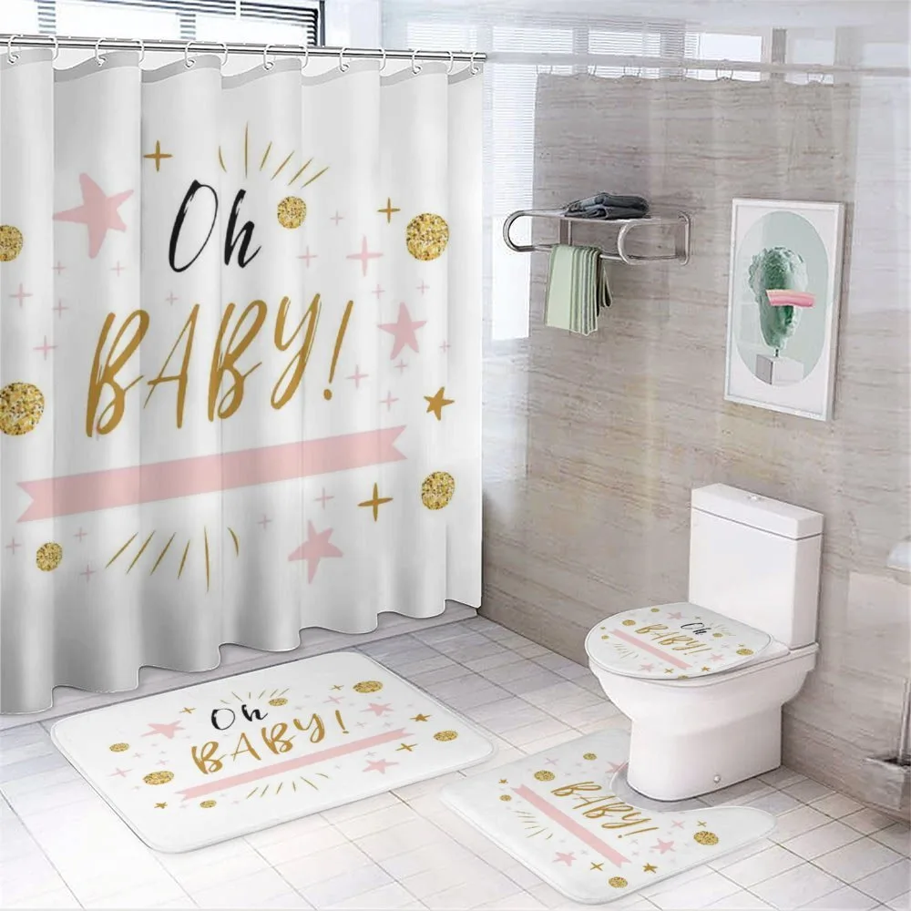 Calligraphy Stars Dots — 4-Piece Bathroom Set preview