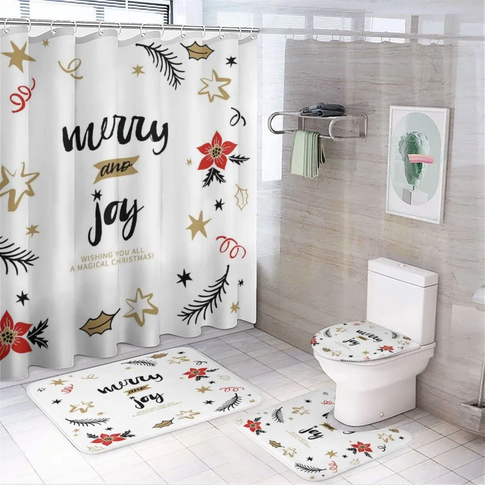 Christmas Themed Flora — 4-Piece Bathroom Set preview