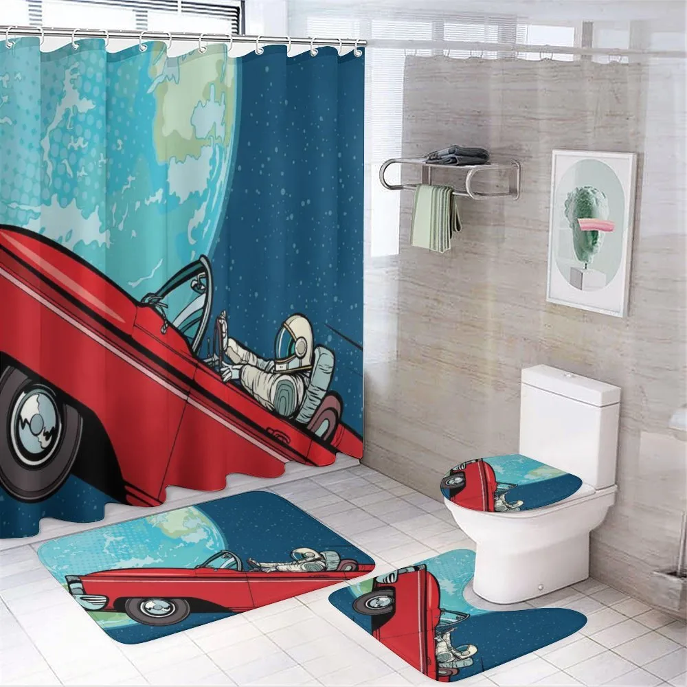 Cosmonaut in a Car — 4-Piece Bathroom Set preview