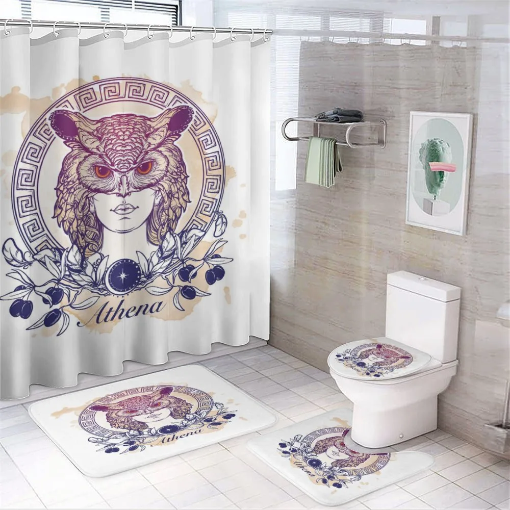 Greekic Owl Woman — 4-Piece Bathroom Set preview