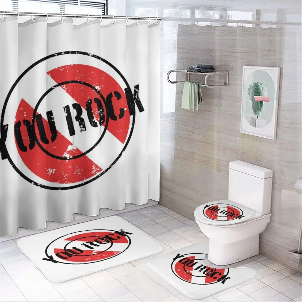 Grunge Look Stamp Graphic — 4-Piece Bathroom Set preview