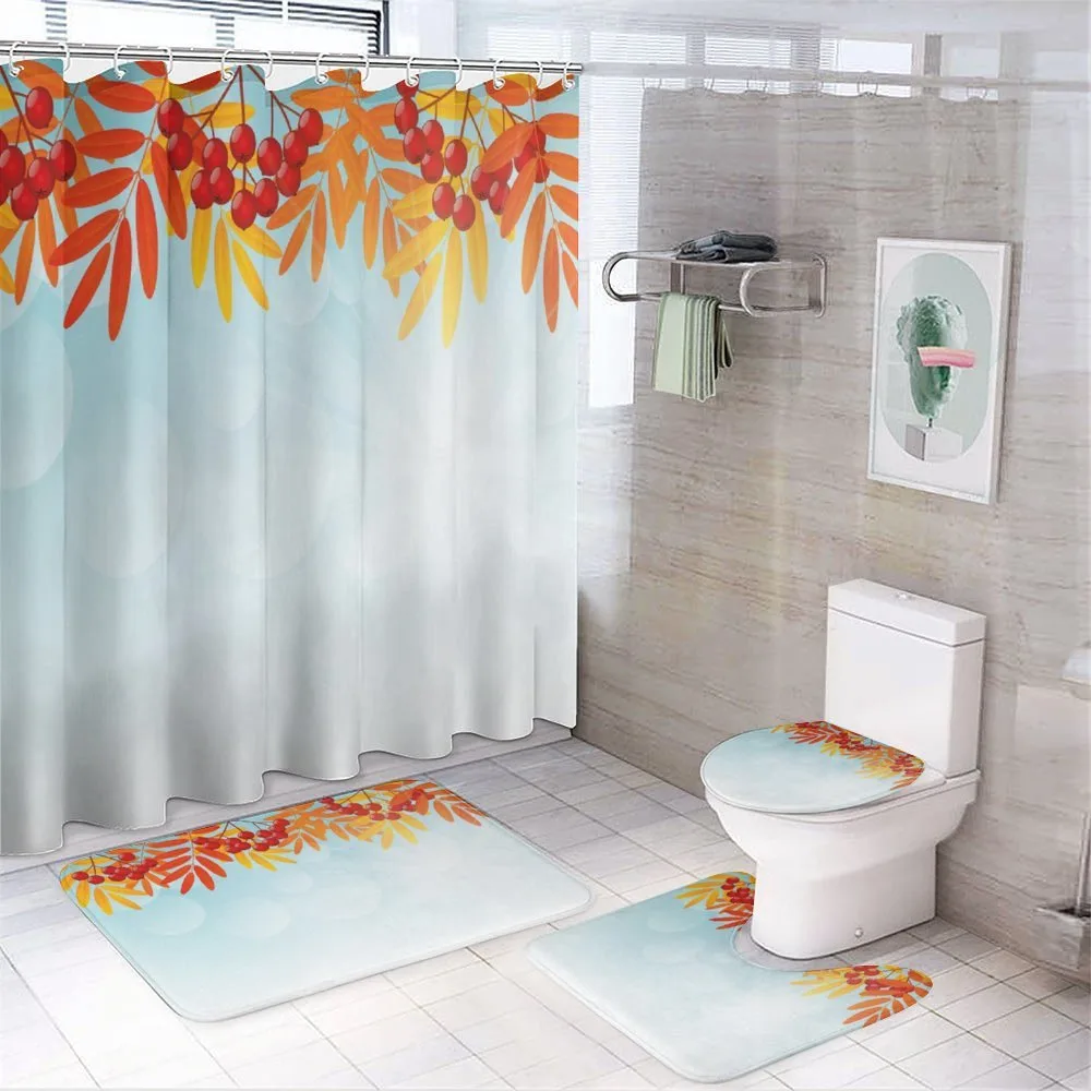 Red Fruits on Branches — 4-Piece Bathroom Set preview