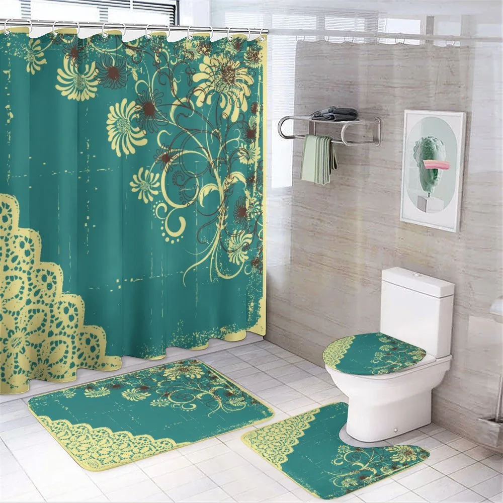 Retro Flora Lace Frame — 4-Piece Bathroom Set preview
