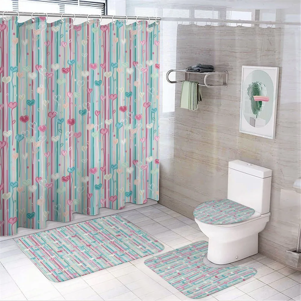 Romantic Heart Floral — 4-Piece Bathroom Set preview