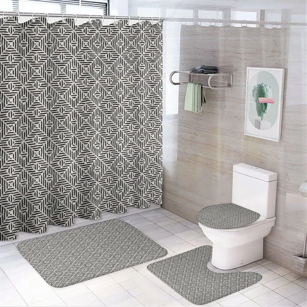Rough Lines Tribal Doodle — 4-Piece Bathroom Set preview