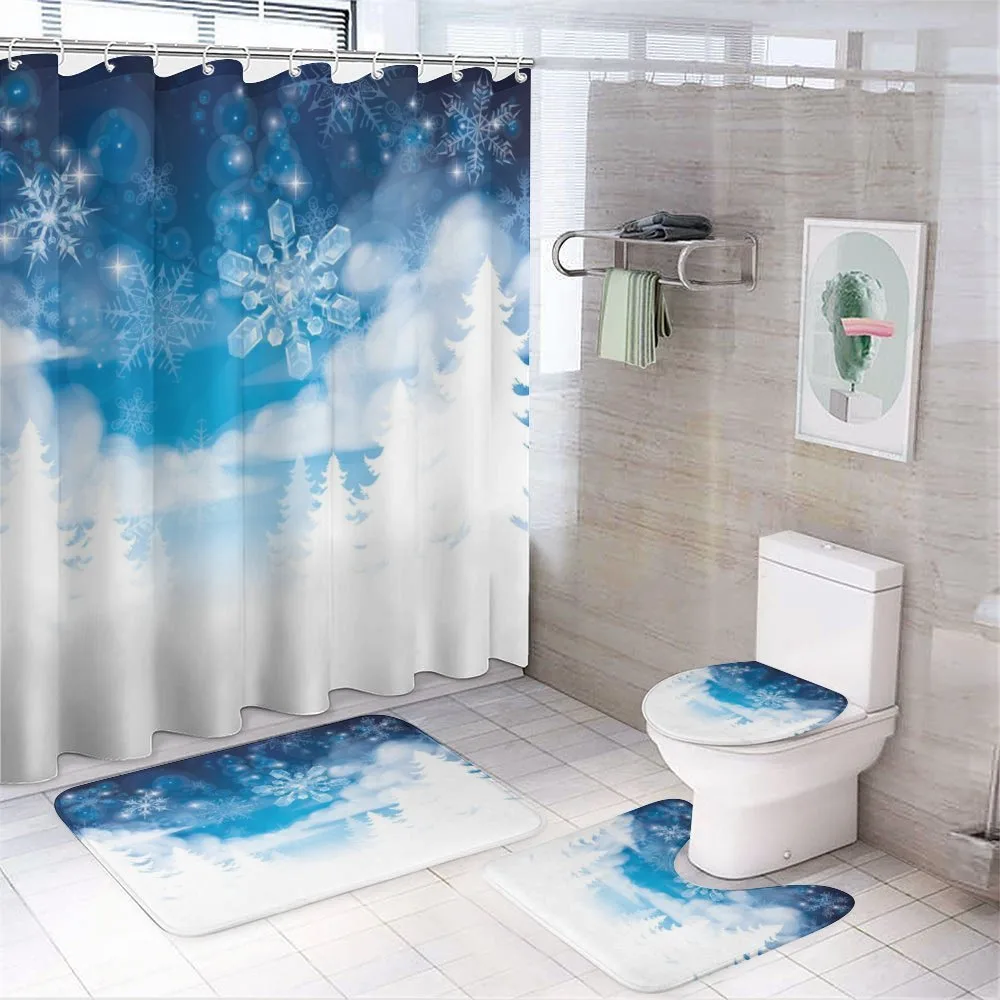 Snowflakes and Stars — 4-Piece Bathroom Set preview