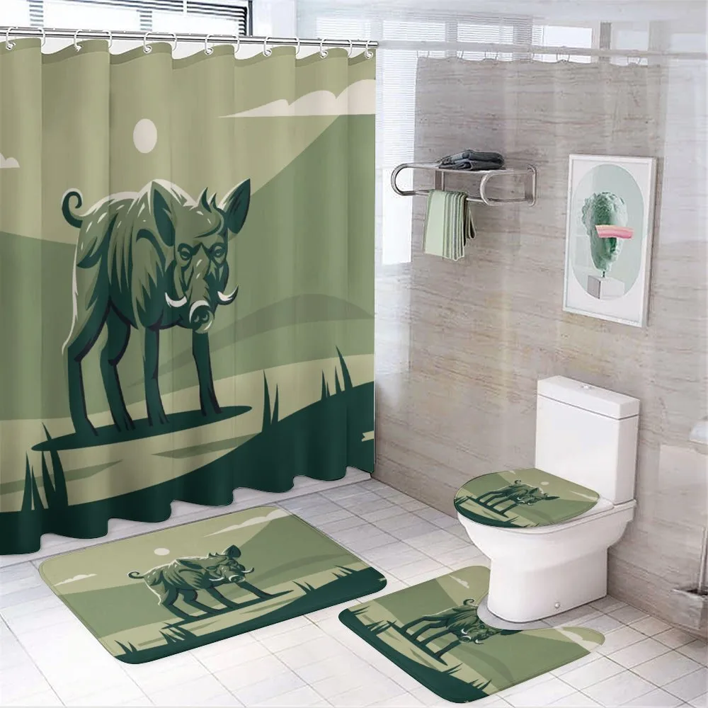 Abstract Wild Boar Pig — 4-Piece Bathroom Set preview