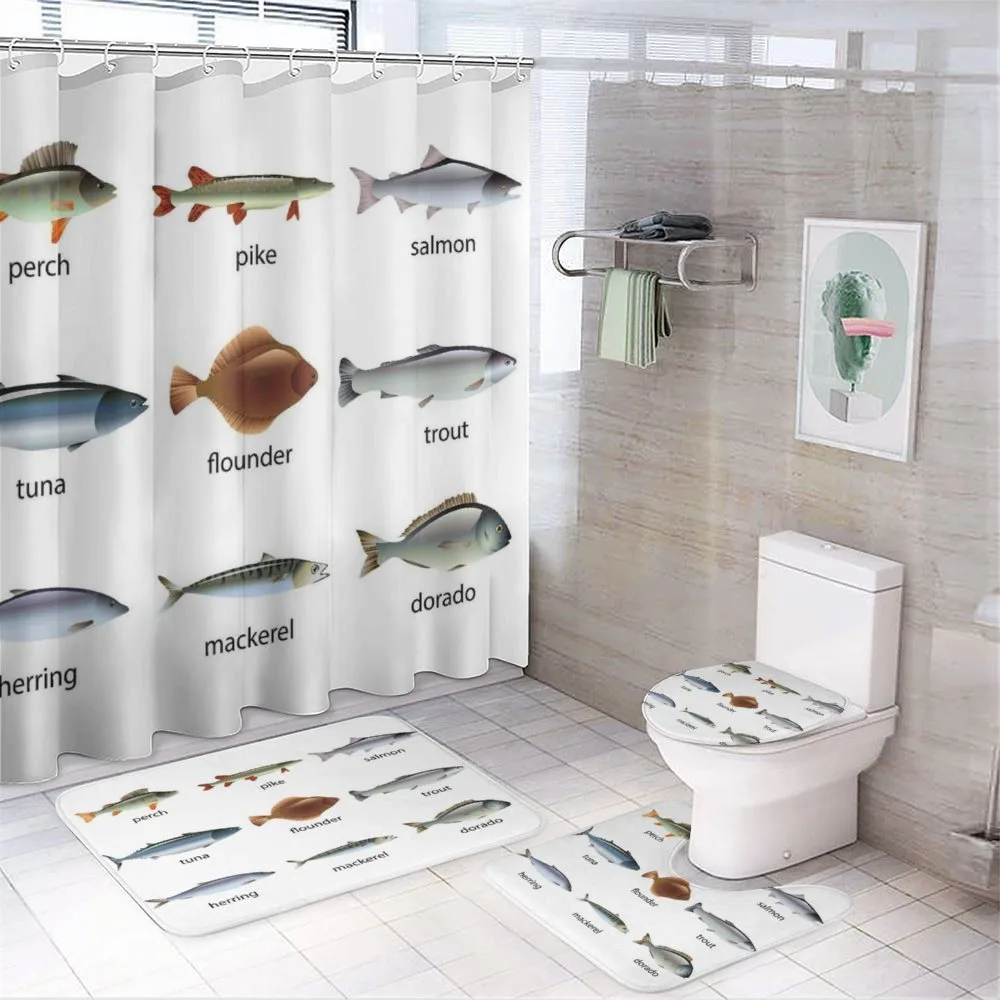 Aquatic Animal Composition — 4-Piece Bathroom Set preview