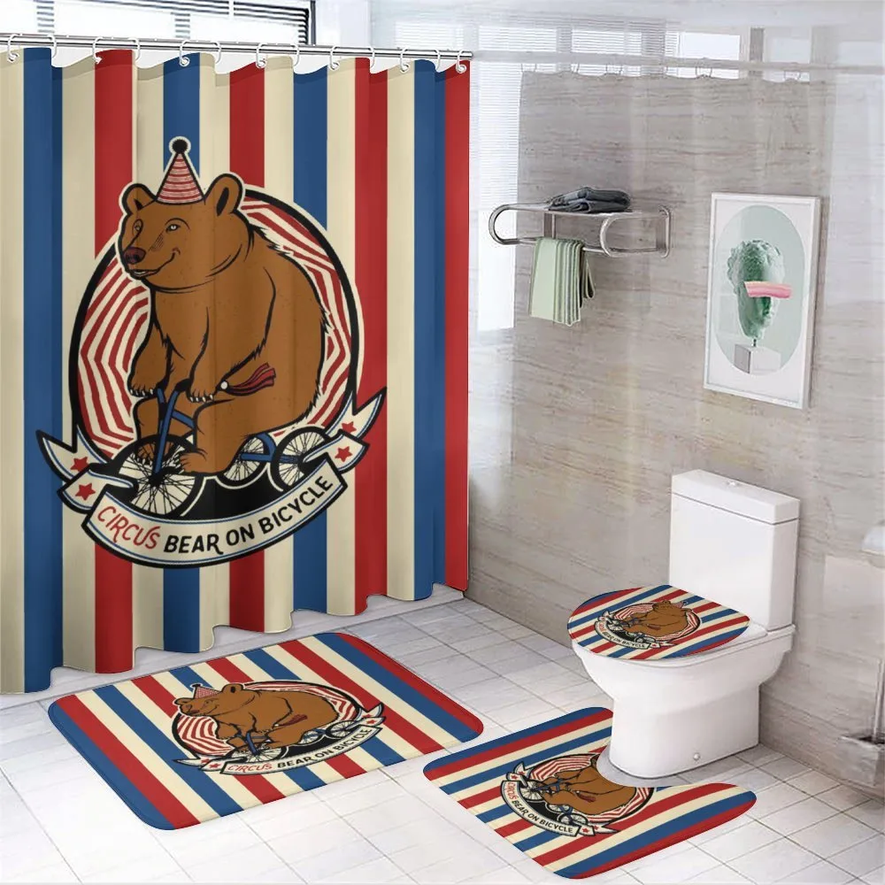 Circus Mascot on Bicycle — 4-Piece Bathroom Set preview