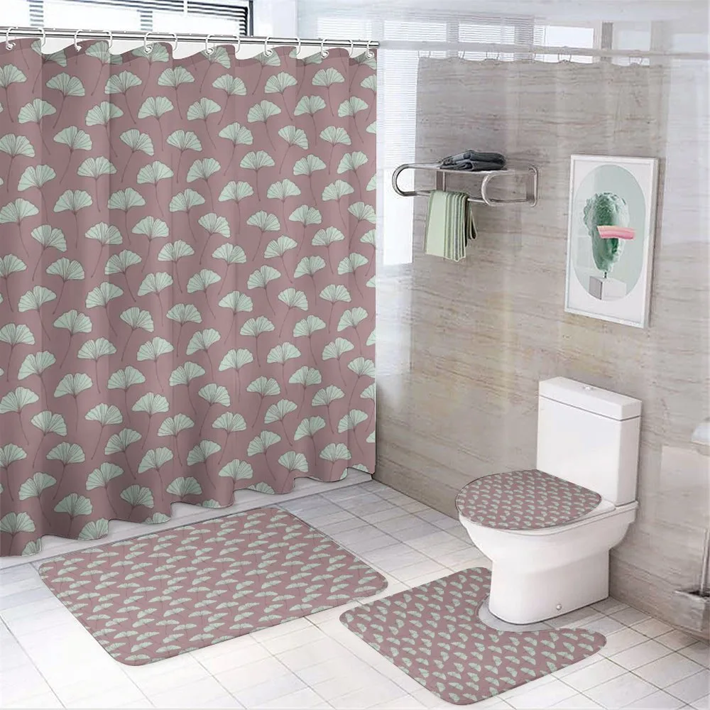 Ginkgo Leaves Retro 4-Piece Bathroom Set product video