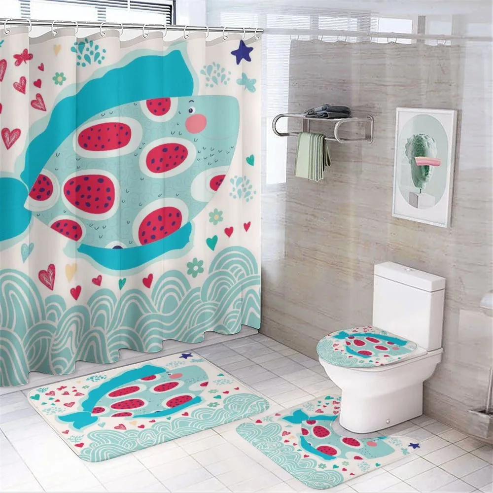 Hearts Flowers and Fish — 4-Piece Bathroom Set preview