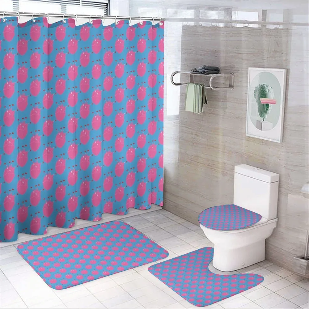 Human Heart Love Pattern — 4-Piece Bathroom Set preview
