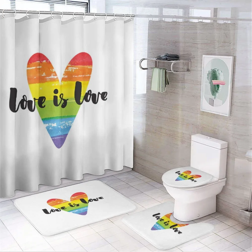 Love is Love Rainbow Heart — 4-Piece Bathroom Set preview