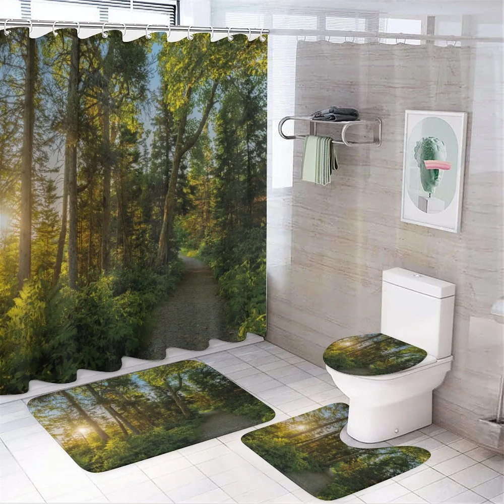 National Park Trees Path — 4-Piece Bathroom Set preview