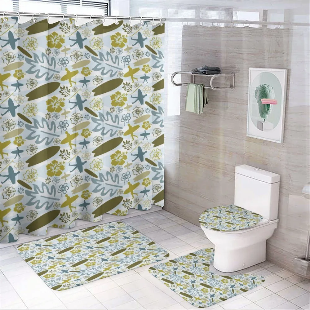 Summer Surfers and Plants — 4-Piece Bathroom Set preview