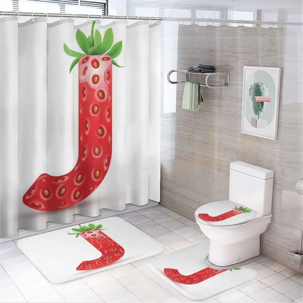 Summertime Fruit Font — 4-Piece Bathroom Set preview