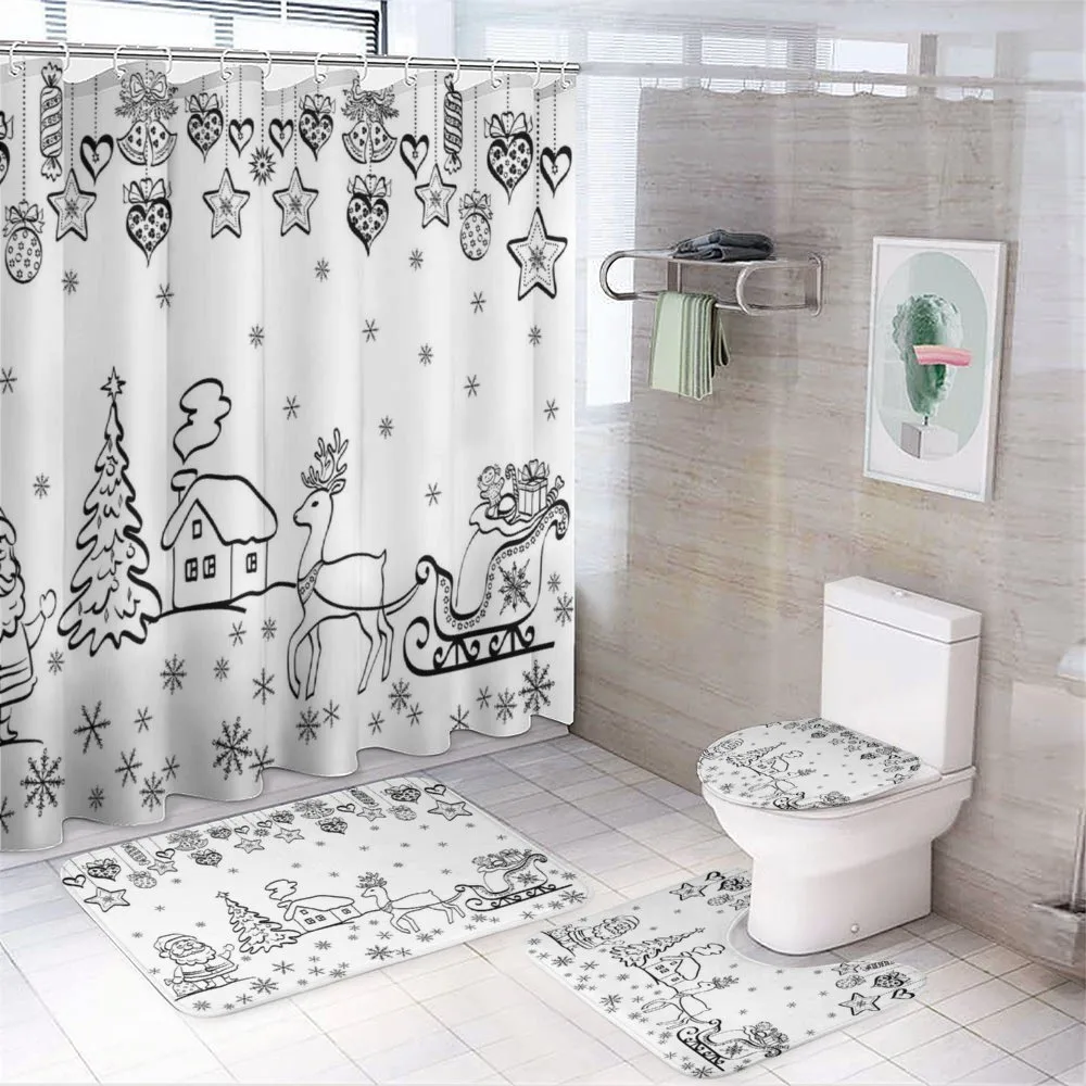 Tree Reindeer Santa 4-Piece Bathroom Set product video
