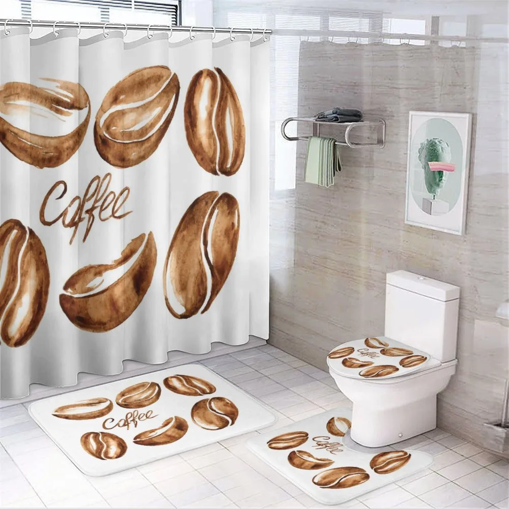 Watercolor Effect Beans — 4-Piece Bathroom Set preview