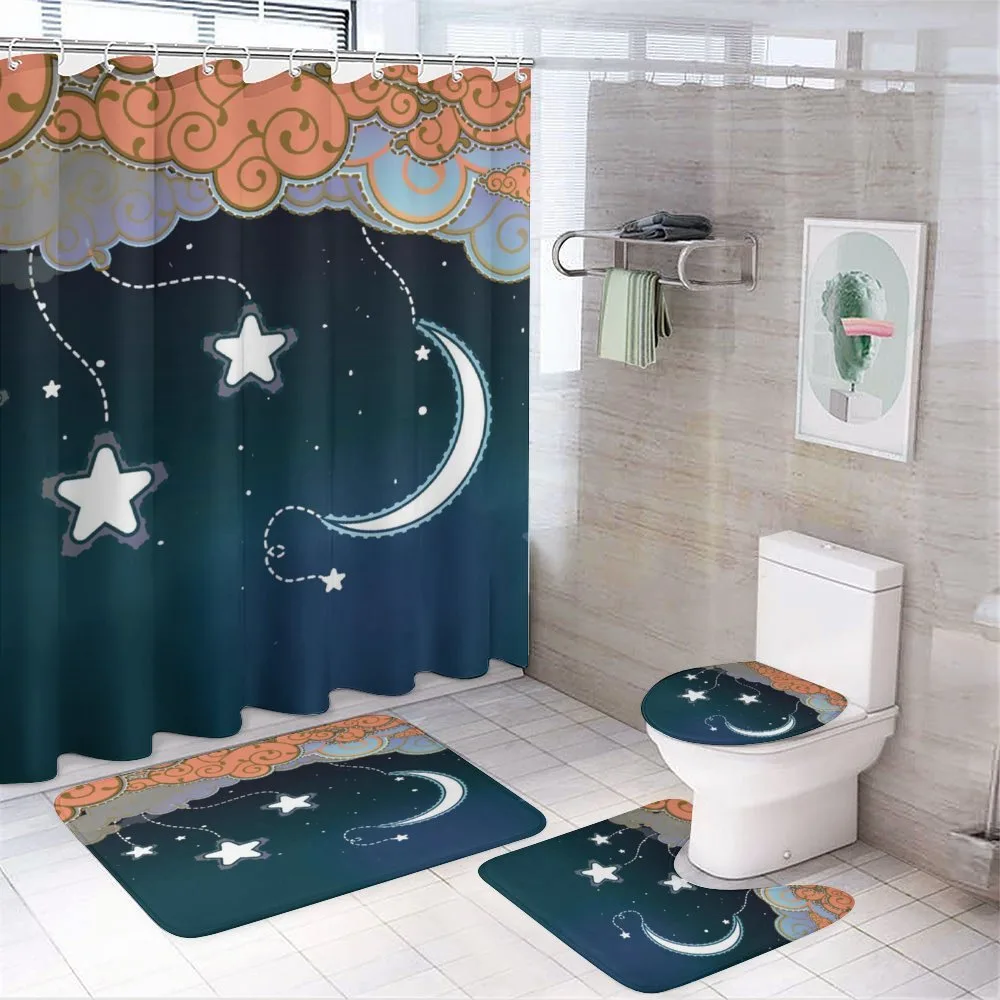 Clouds Stars and Moon — 4-Piece Bathroom Set preview