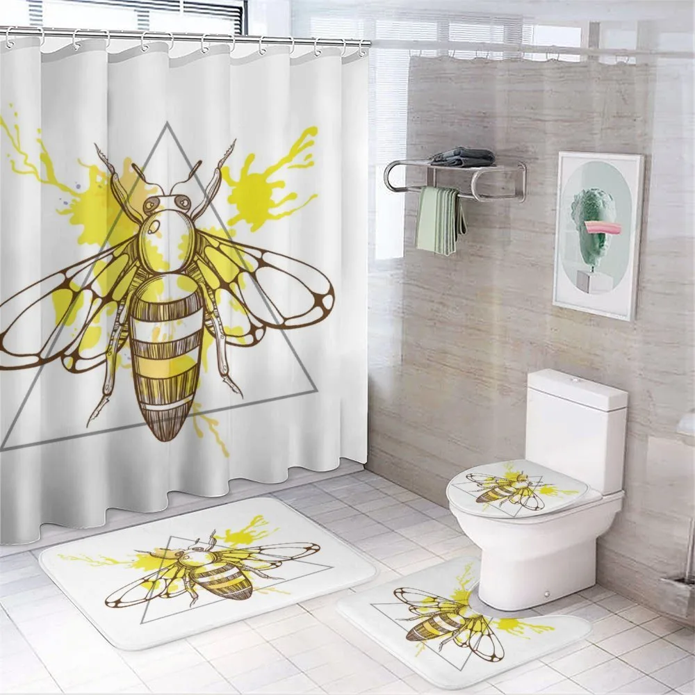 Color Splashed Bee — 4-Piece Bathroom Set preview