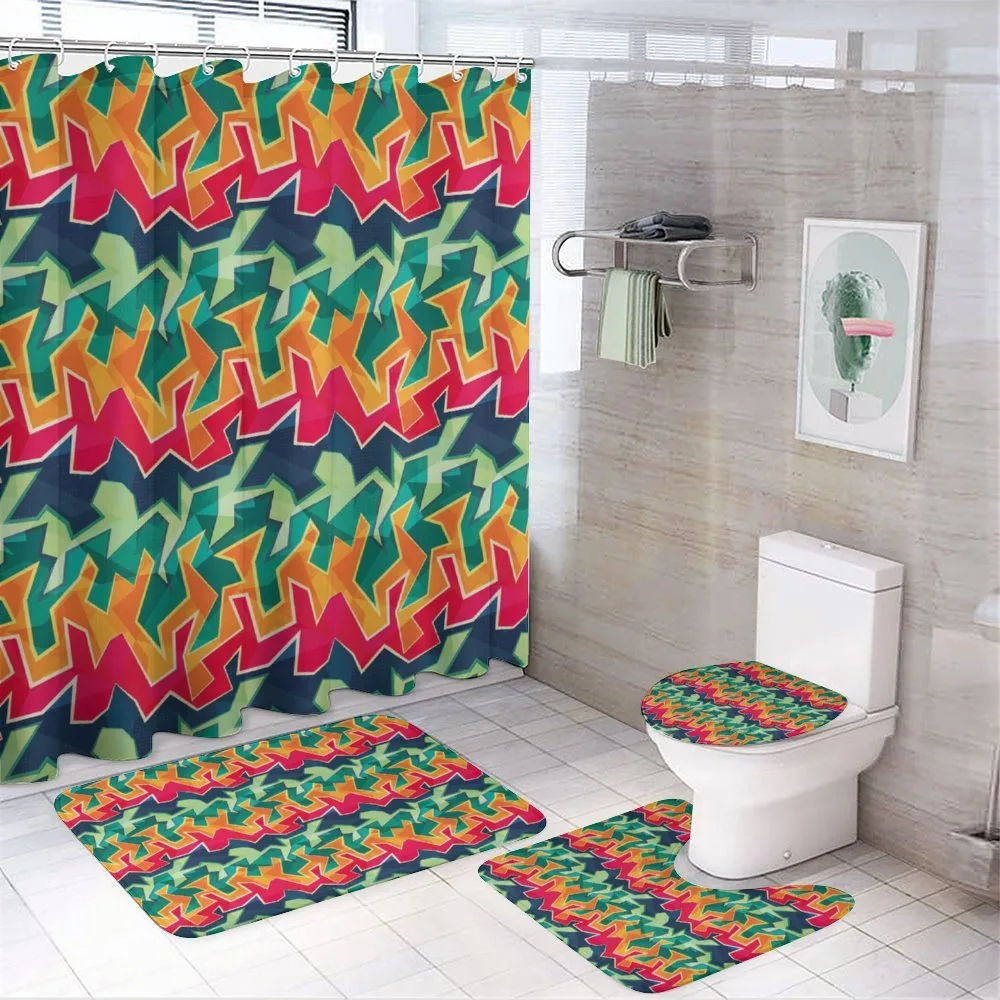 Crazy Funky Graffiti — 4-Piece Bathroom Set preview