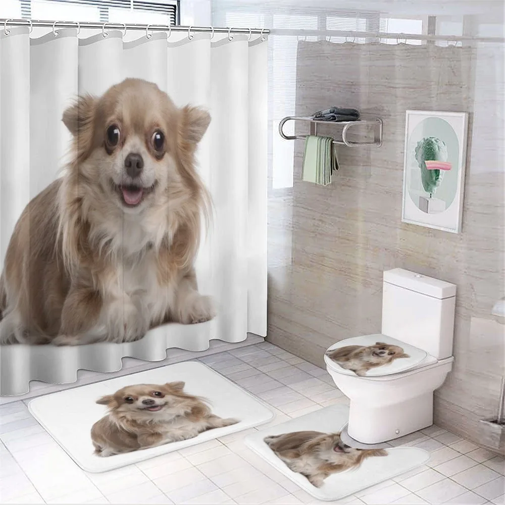 Funny Puppy Lying — 4-Piece Bathroom Set preview