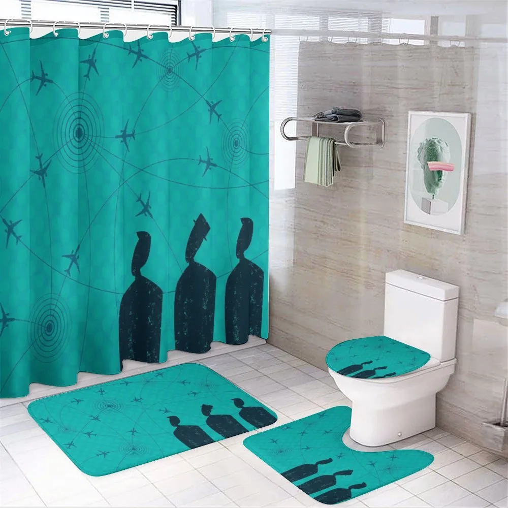 Men Look Flight Paths — 4-Piece Bathroom Set preview