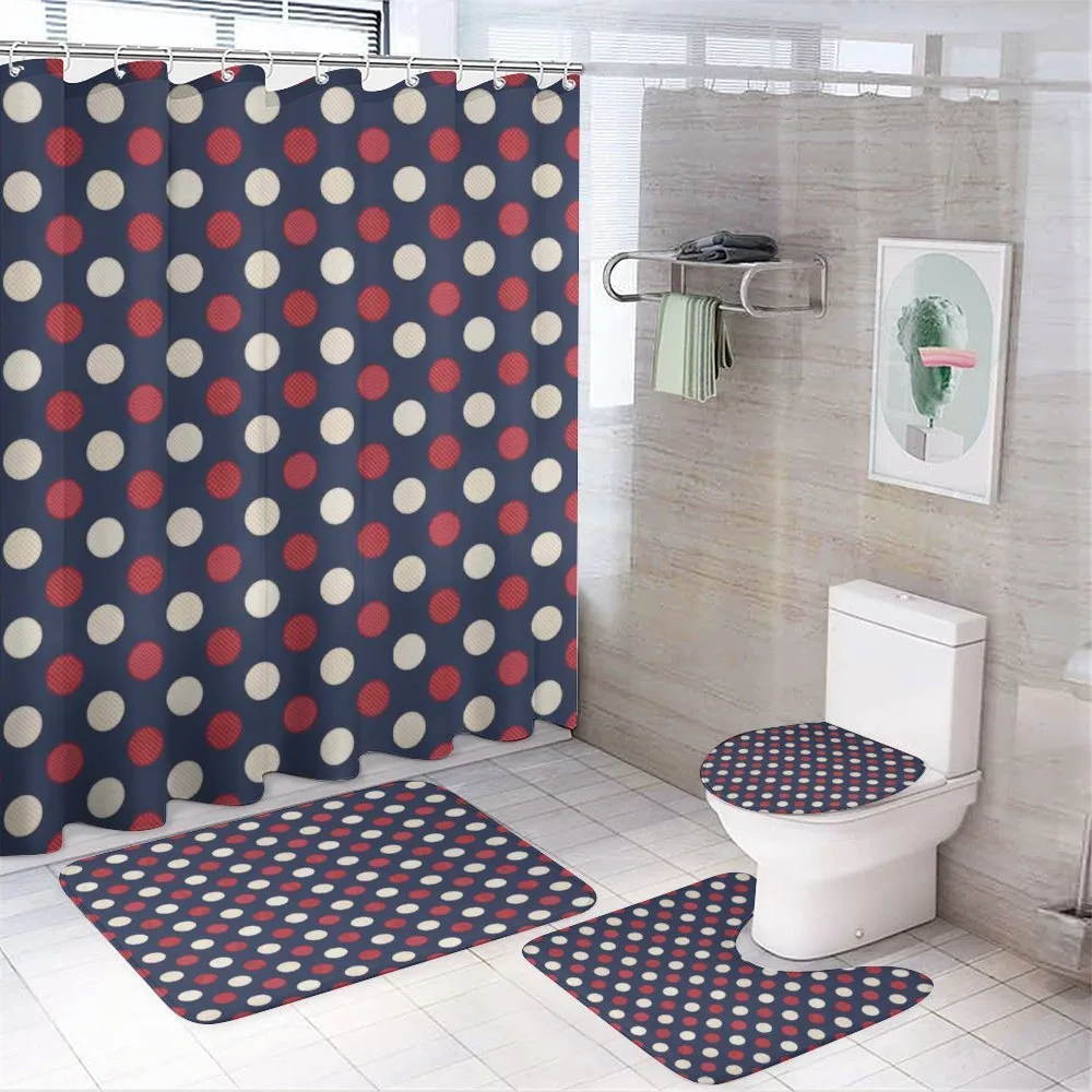 Retro Circles Stripes — 4-Piece Bathroom Set preview