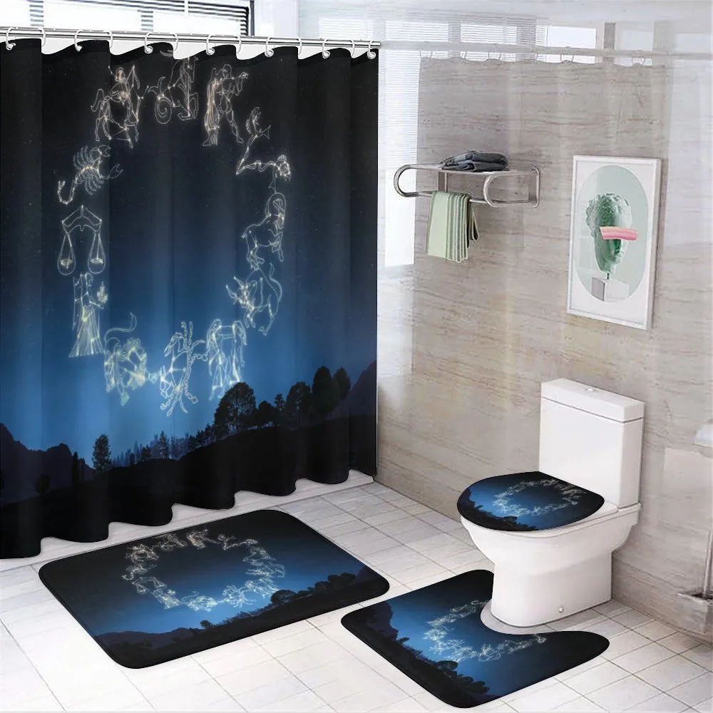 Sketchy Zodiacal Sign — 4-Piece Bathroom Set preview