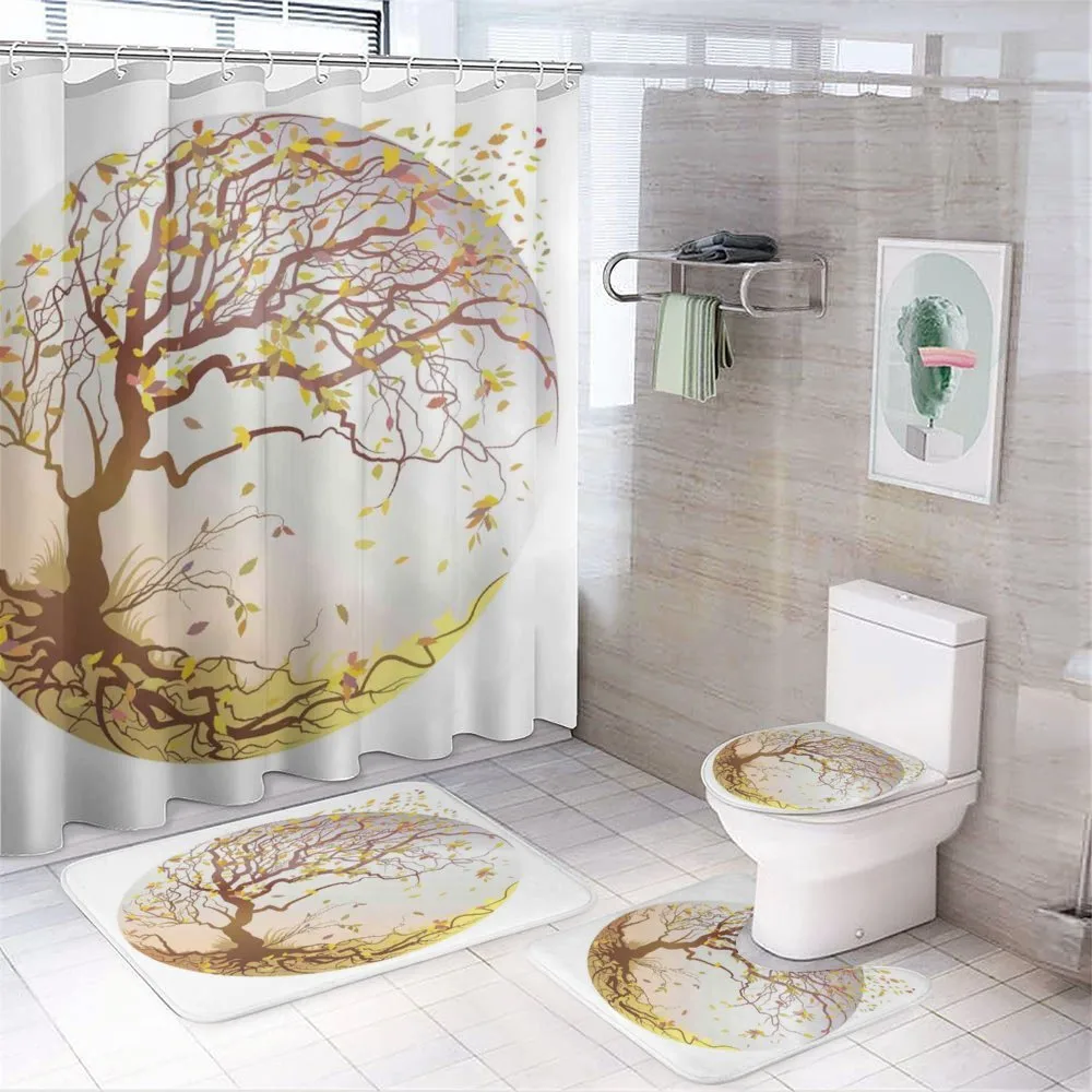Tree Wind Flying Leaves — 4-Piece Bathroom Set preview