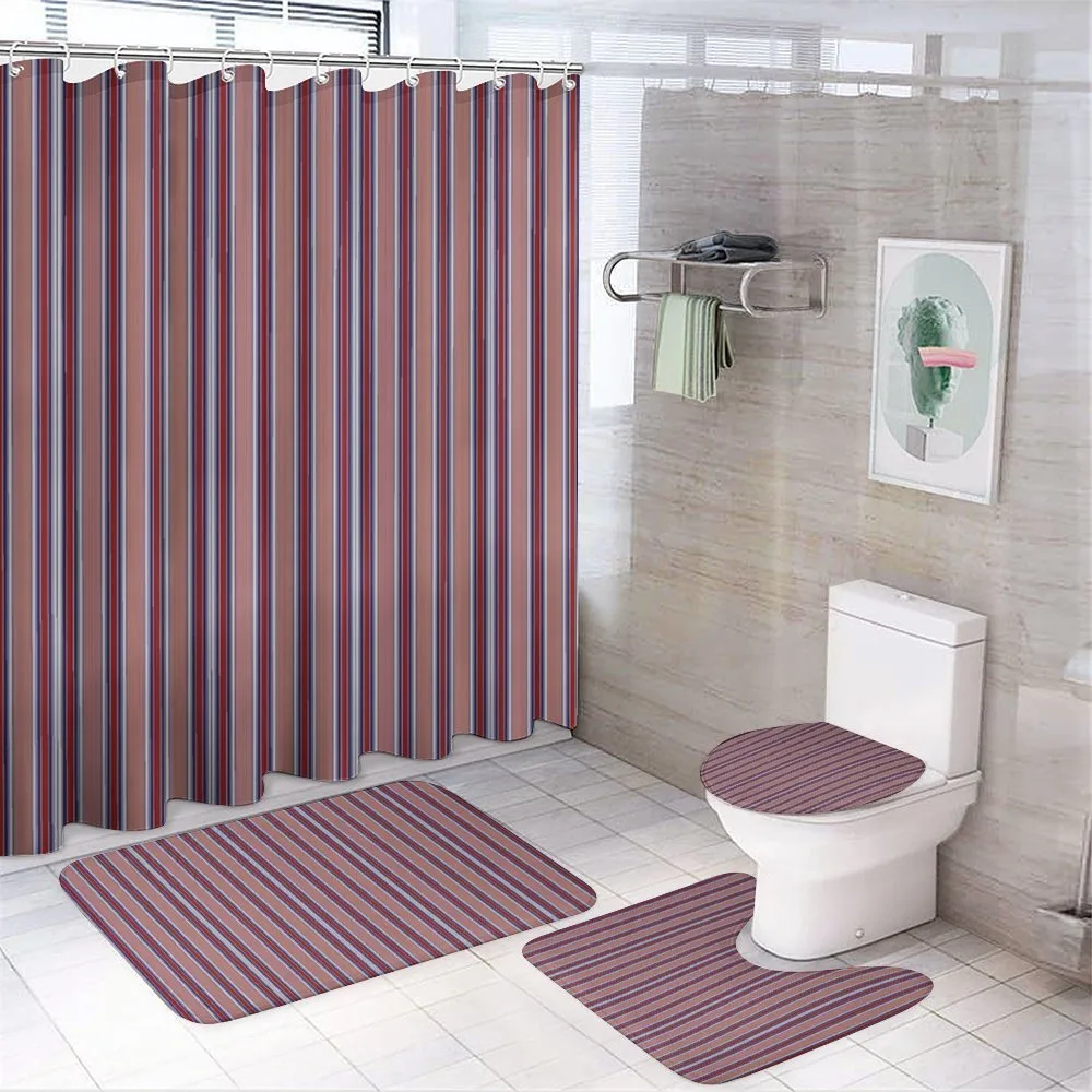 Vertical Barcode Lines — 4-Piece Bathroom Set preview
