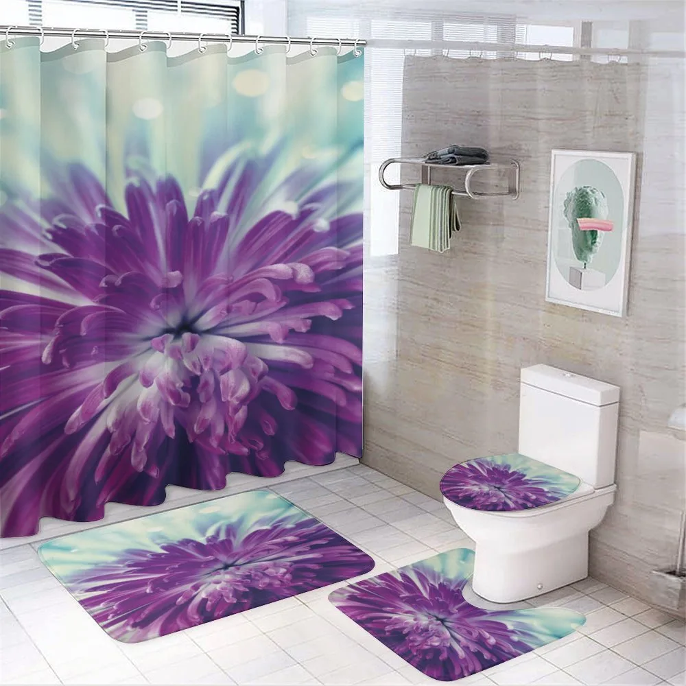 Blooming Floral Motifs — 4-Piece Bathroom Set preview