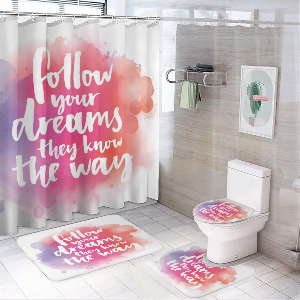 Dreams Know the Way Words 4-Piece Bathroom Set product video