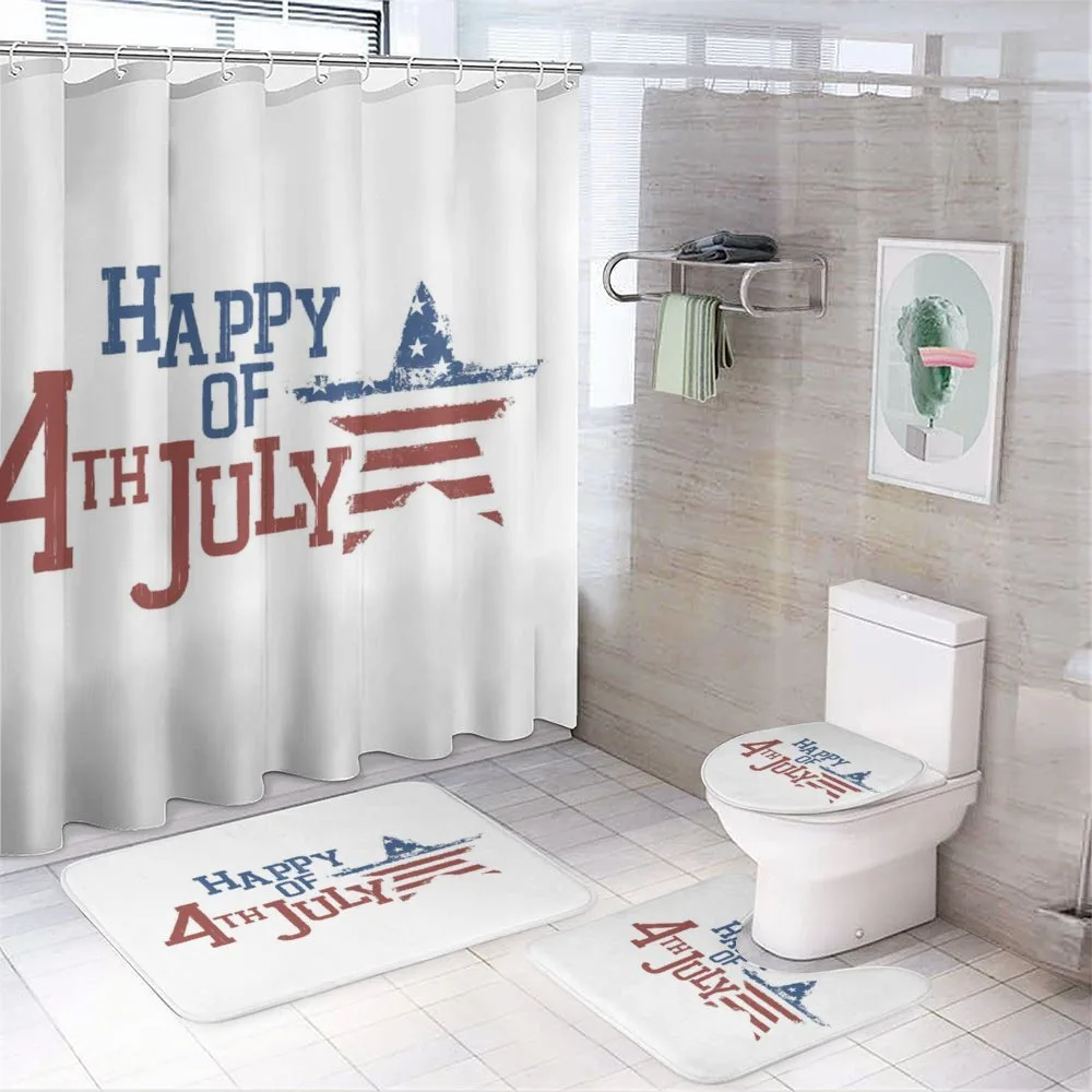 Grunge Pattern USA — 4-Piece Bathroom Set preview
