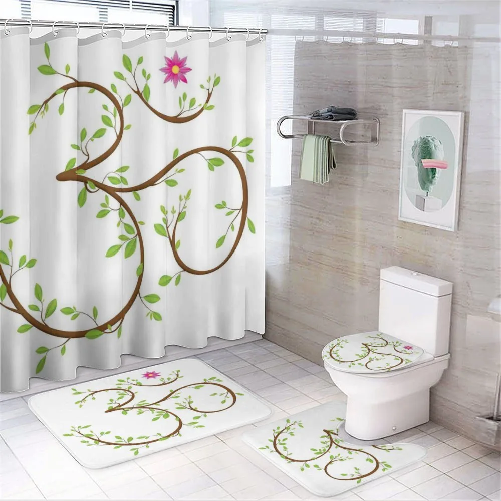 Mystical Symbol Leaves — 4-Piece Bathroom Set preview