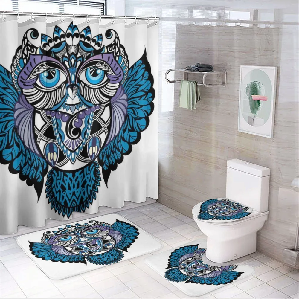 Owl Bird Animal Tattoo — 4-Piece Bathroom Set preview