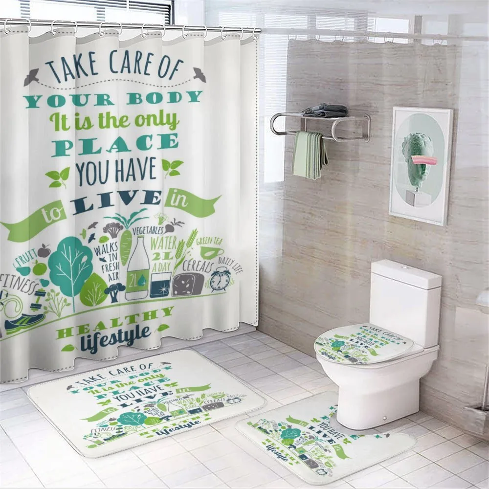 Positive Life Phrase — 4-Piece Bathroom Set preview