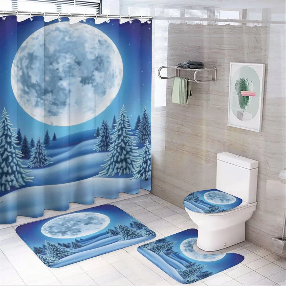 Snowy Hills Pattern — 4-Piece Bathroom Set preview