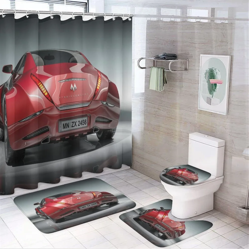 Sports Car Powerful Engine — 4-Piece Bathroom Set preview