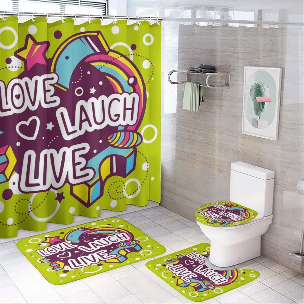 Stars Cubes Circle — 4-Piece Bathroom Set preview