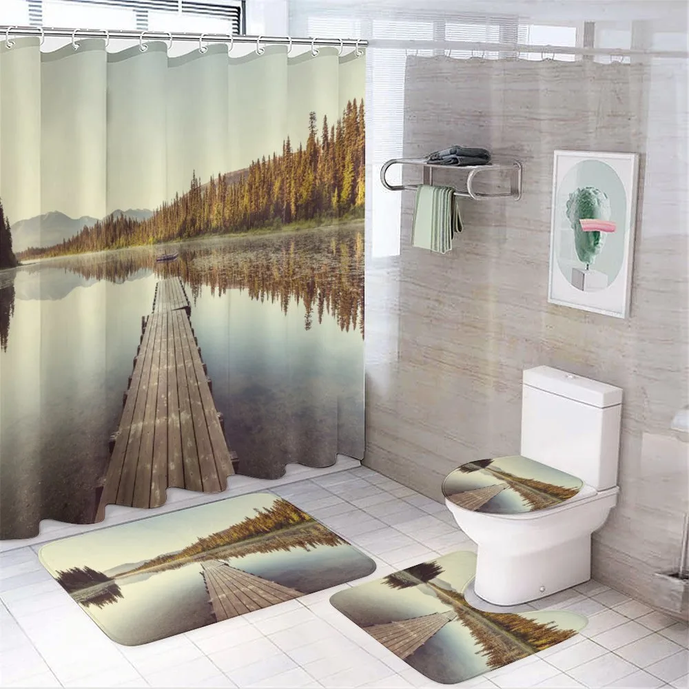 Wooden Pier on the Lake — 4-Piece Bathroom Set preview