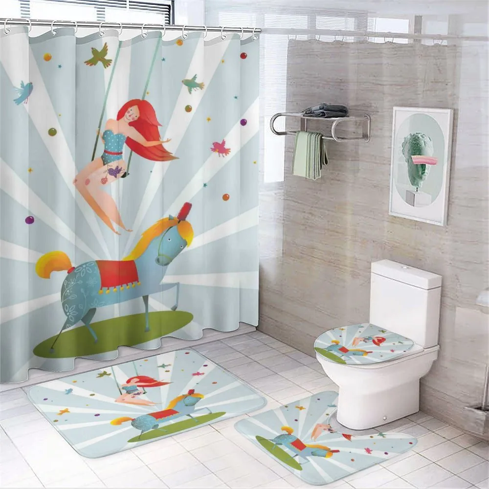 Circus Show with Pony — 4-Piece Bathroom Set preview